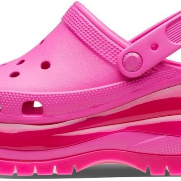Crocs Unisex Adult Mega Crush Clogs Juice Hot Pink Mens 13 / Womens 15 - Picture 2 of 7